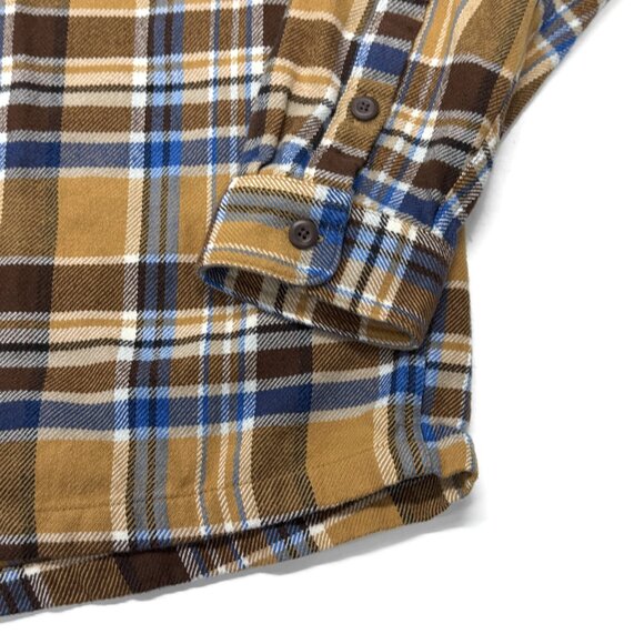 Patagonia Fjord Flannel Mens XL Button Up Shirt Brown Plaid Long Sleeve Recent - Picture 10 of 10